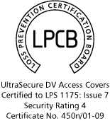 LPCB Logo - Certificate 450n/01-09 - DV Access Covers - Level 4