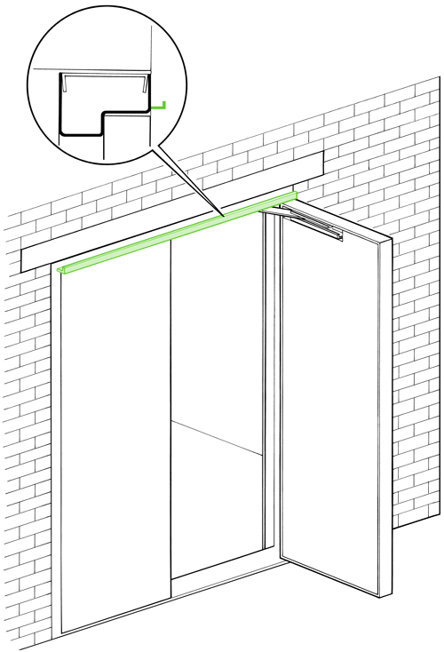 Illustration Showing New Rain Deflector Strip Over Door