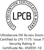 LPCB Logo - Certificate 450f/01-10 - Access Doors - Level 4