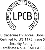 LPCB Logo - Certificate 450a/03 & 08 - Access Doors - Level 4