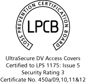 LPCB Logo - Certificate 450a/09, 10, 11 & 12 - Access Covers - Level 3