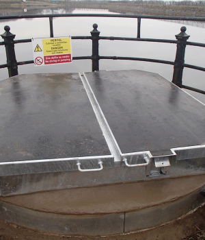 Anti-Slip Surface Applied to Twin Leaf Upstand Access Cover